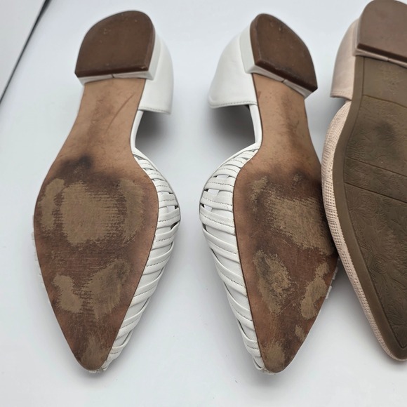 D 'Orsay Pointed Flats Bundle Women 8 Nude White Office Minimalist Neutral Shoes - Picture 14 of 14